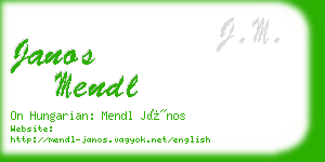 janos mendl business card